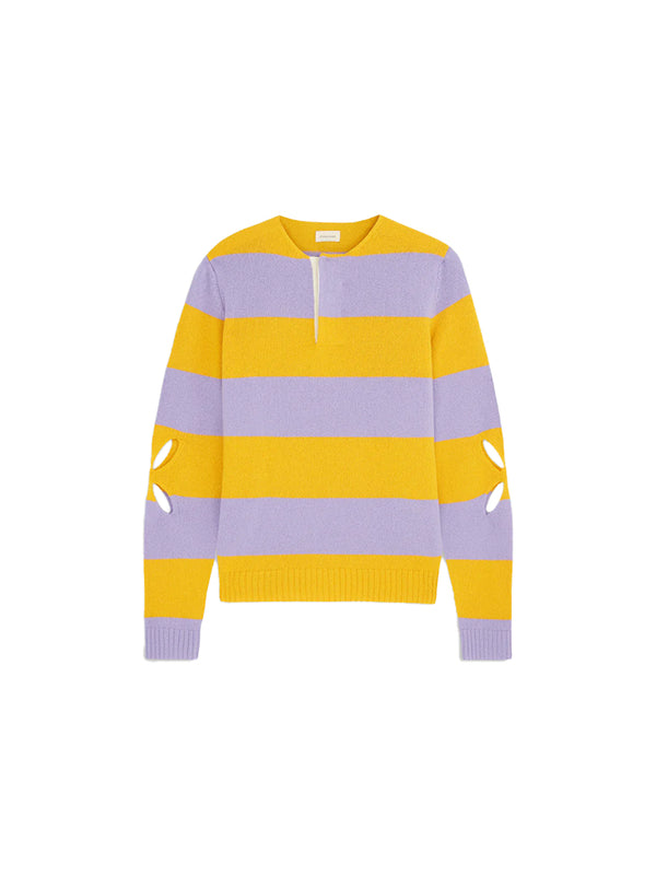 Rugby Jumper In Yellow & Lilac