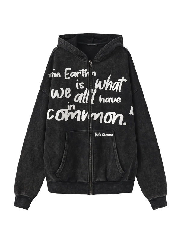 “Walking Slogan” Oversized Hoodie