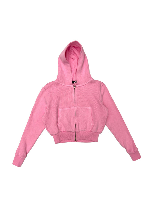 Balloon Hoodie Rib Knit