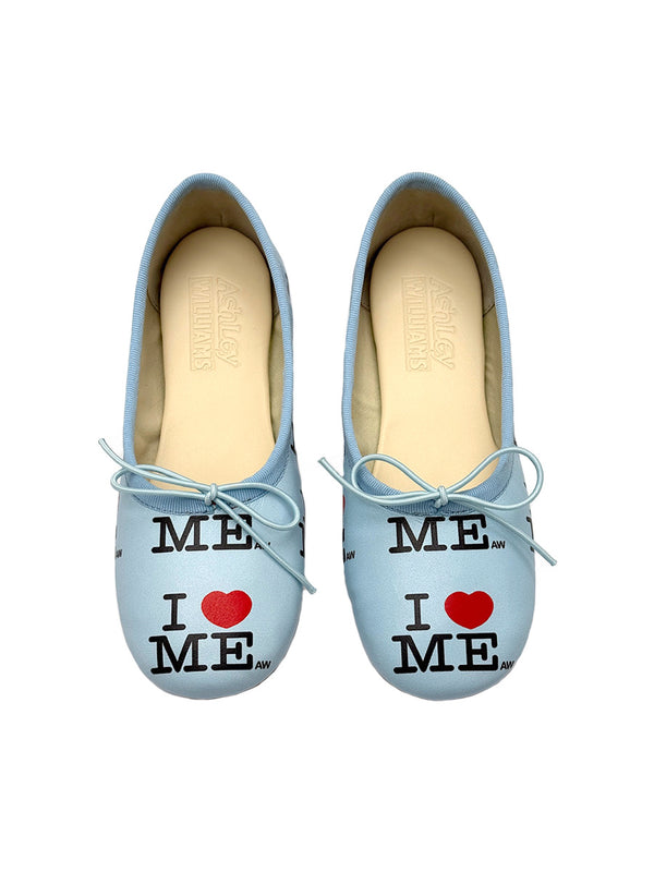 I Heart Me Me Blue Melody Flats