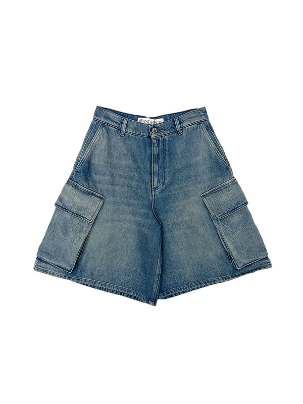 Blue Cargo Denim Shorts
