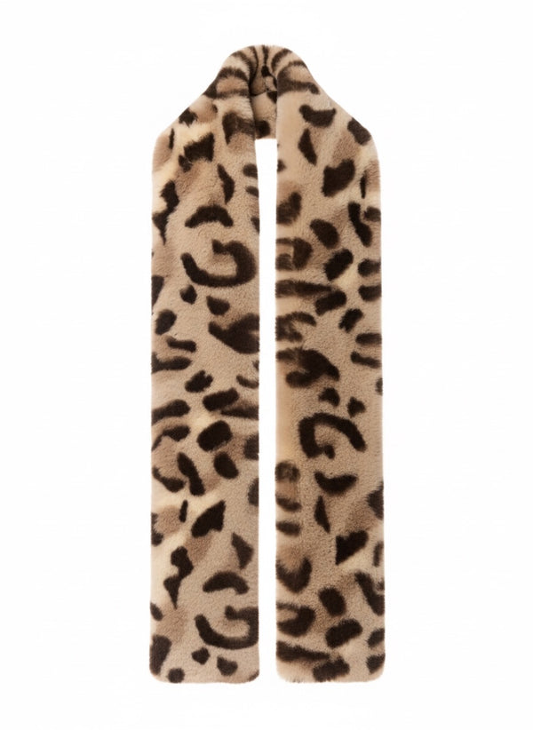Leopard Faux Fur Scarf