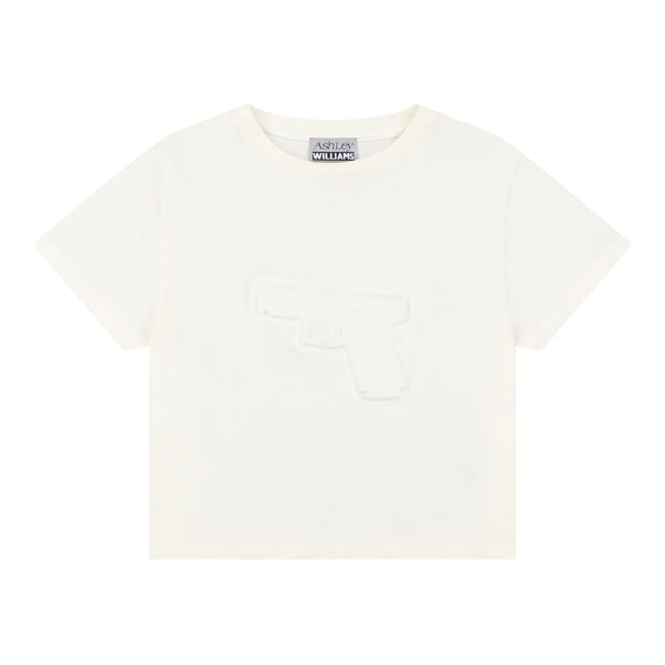 Embossed Gun Cropped T-shirt