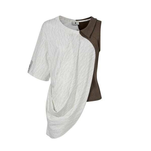 Half Fold-Up Patch T-Shirt