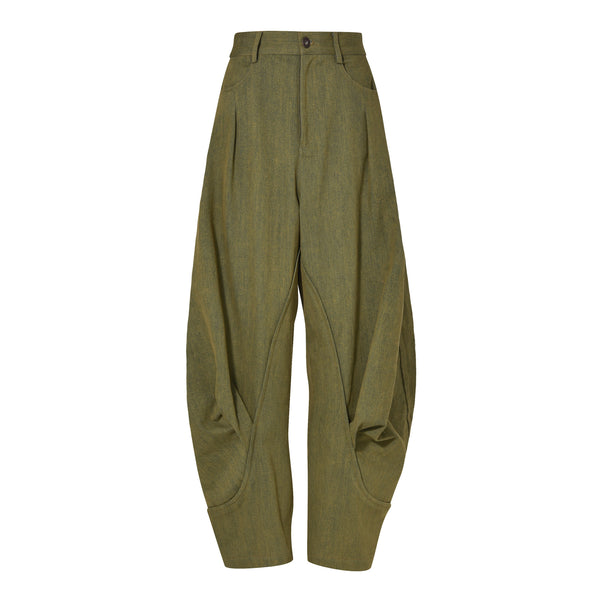 Washed Spiral Baggy Jeans-1