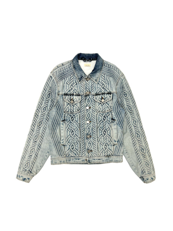 DENIM CABLE CORDED TRUCKER