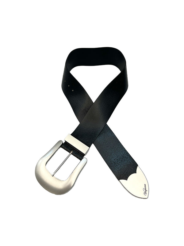 Women Oversized Western Belt Cracked Leather