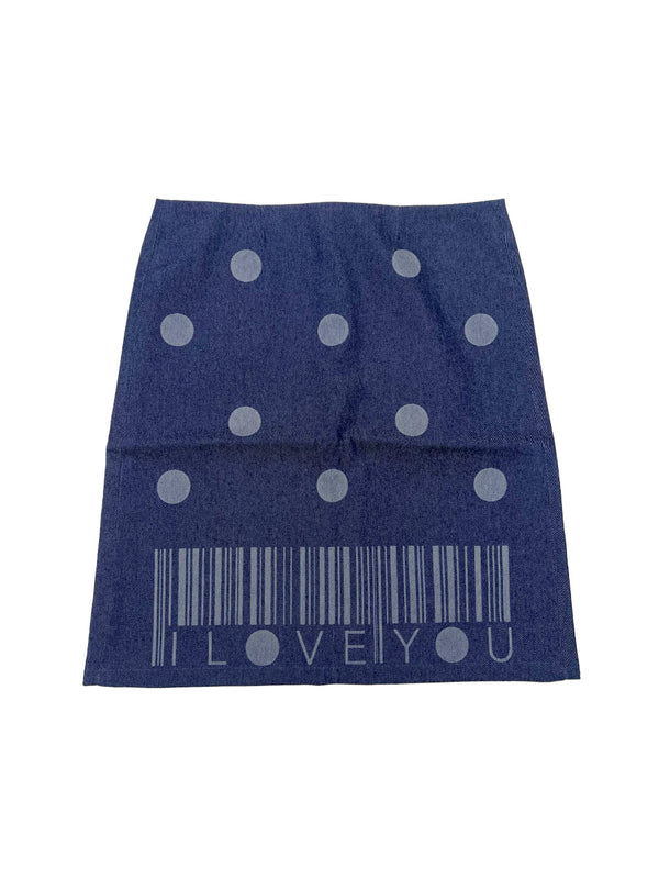 I LOVE YOU DENIM MIDI SKIRT