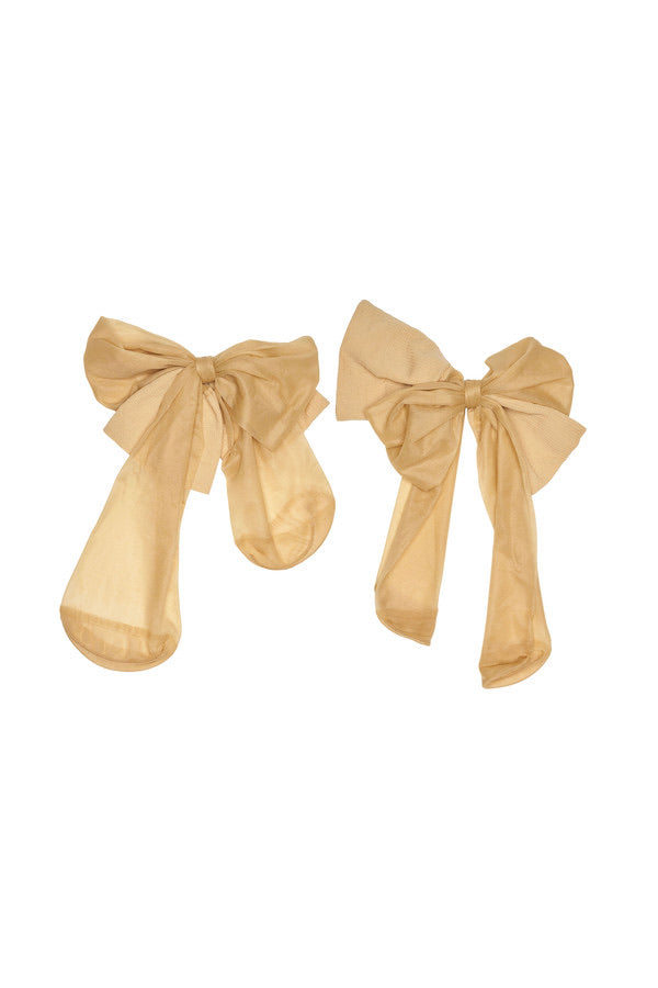 PANTYHOSE BOW EARRINGS