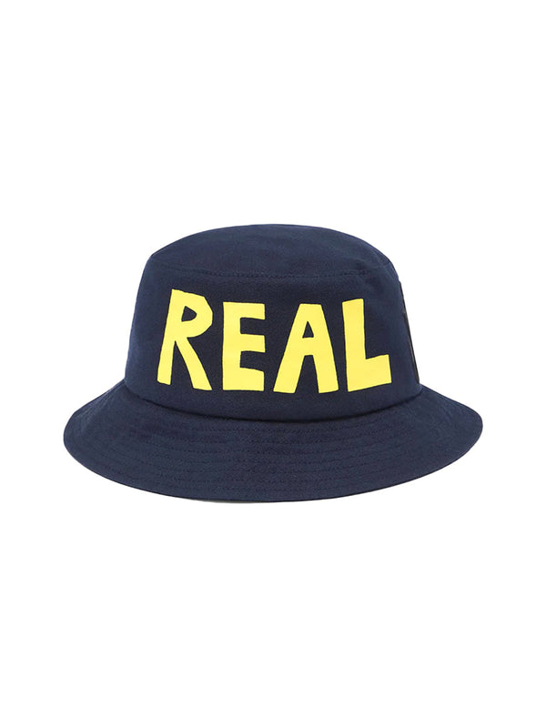 Navy 'Real Sleep' Slogan Bucket Hat